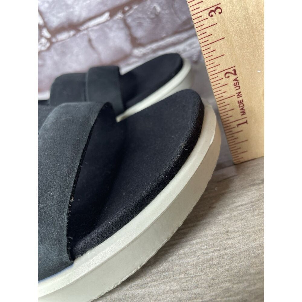 ECCO Yuma Black Nubuck Leather Stretch Wedge Strappy Sandals Women 41EU/10.5M US - Picture 9 of 16